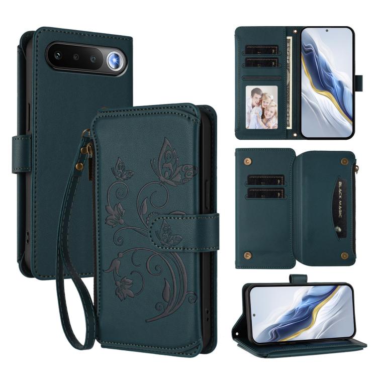 Butterfly Love Flower Multi-card Zipper Wallet Leather Phone Case, For Realme P4x 5G / OnePlus Nord CE6 Lite, For Realme 16T 5G Global, For Realme C100 / C85 5G Global / 15X 5G, For Realme P4 Power 4G, For Realme Note 80 4G Global, For Realme 16 5G Glo...