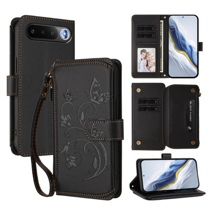 Butterfly Love Flower Multi-card Zipper Wallet Leather Phone Case, For Realme P4x 5G / OnePlus Nord CE6 Lite, For Realme 16T 5G Global, For Realme C100 / C85 5G Global / 15X 5G, For Realme P4 Power 4G, For Realme Note 80 4G Global, For Realme 16 5G Glo...