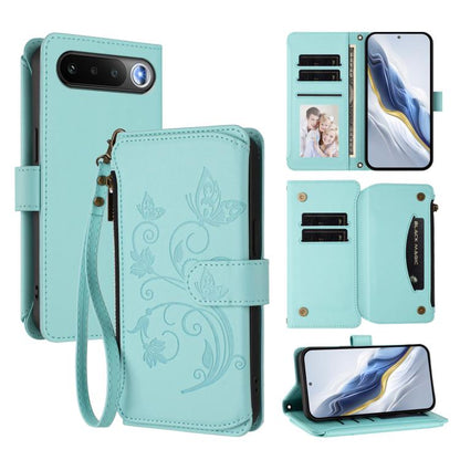 Butterfly Love Flower Multi-card Zipper Wallet Leather Phone Case, For Realme P4x 5G / OnePlus Nord CE6 Lite, For Realme 16T 5G Global, For Realme C100 / C85 5G Global / 15X 5G, For Realme P4 Power 4G, For Realme Note 80 4G Global, For Realme 16 5G Glo...
