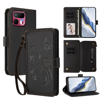 Butterfly Love Flower Multi-card Zipper Wallet Leather Phone Case, For Realme P4x 5G / OnePlus Nord CE6 Lite, For Realme 16T 5G Global, For Realme C100 / C85 5G Global / 15X 5G, For Realme P4 Power 4G, For Realme Note 80 4G Global, For Realme 16 5G Glo...
