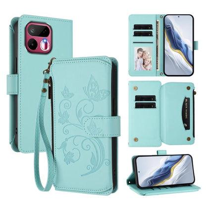 Butterfly Love Flower Multi-card Zipper Wallet Leather Phone Case, For Realme P4x 5G / OnePlus Nord CE6 Lite, For Realme 16T 5G Global, For Realme C100 / C85 5G Global / 15X 5G, For Realme P4 Power 4G, For Realme Note 80 4G Global, For Realme 16 5G Glo...