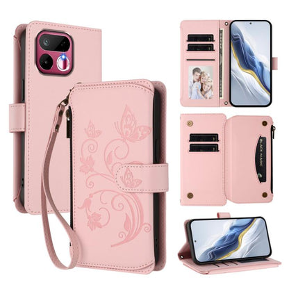 Butterfly Love Flower Multi-card Zipper Wallet Leather Phone Case, For Realme P4x 5G / OnePlus Nord CE6 Lite, For Realme 16T 5G Global, For Realme C100 / C85 5G Global / 15X 5G, For Realme P4 Power 4G, For Realme Note 80 4G Global, For Realme 16 5G Glo...