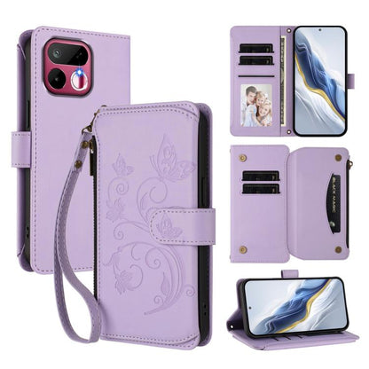 Butterfly Love Flower Multi-card Zipper Wallet Leather Phone Case, For Realme P4x 5G / OnePlus Nord CE6 Lite, For Realme 16T 5G Global, For Realme C100 / C85 5G Global / 15X 5G, For Realme P4 Power 4G, For Realme Note 80 4G Global, For Realme 16 5G Glo...