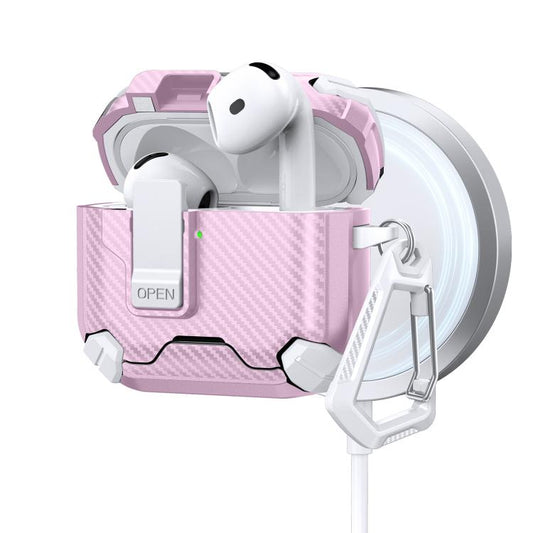 Zweifarbiges MagSafe magnetisches Halterung Kohlefaser-Muster Kopfhörerhülle, für AirPods Pro 3, für AirPods 4, für AirPods Pro 2, für AirPods Pro