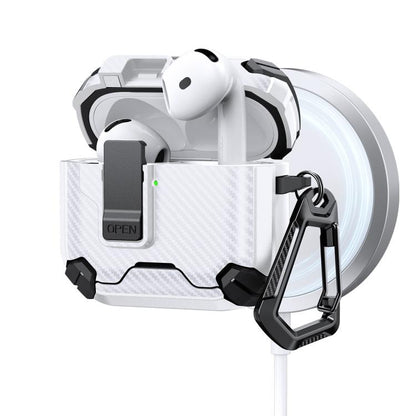 Two Color MagSafe Magnetic Holder Carbon Fiber Pattern Earphone Case