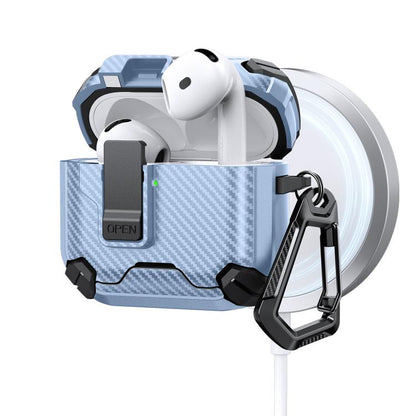 Two Color MagSafe Magnetic Holder Carbon Fiber Pattern Earphone Case, For AirPods 5 / AirPods 4, For AirPods Pro 3, For AirPods Pro 2, For AirPods Pro