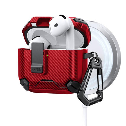 Two Color MagSafe Magnetic Holder Carbon Fiber Pattern Earphone Case, For AirPods 5 / AirPods 4, For AirPods Pro 3, For AirPods Pro 2, For AirPods Pro