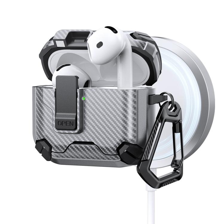 Two Color MagSafe Magnetic Holder Carbon Fiber Pattern Earphone Case, For AirPods 5 / AirPods 4, For AirPods Pro 3, For AirPods Pro 2, For AirPods Pro