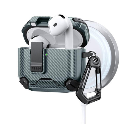 Two Color MagSafe Magnetic Holder Carbon Fiber Pattern Earphone Case, For AirPods 5 / AirPods 4, For AirPods Pro 3, For AirPods Pro 2, For AirPods Pro