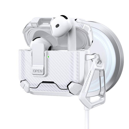 Two Color MagSafe Magnetic Holder Carbon Fiber Pattern Earphone Case