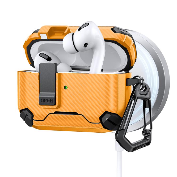 Two Color MagSafe Magnetic Holder Carbon Fiber Pattern Earphone Case