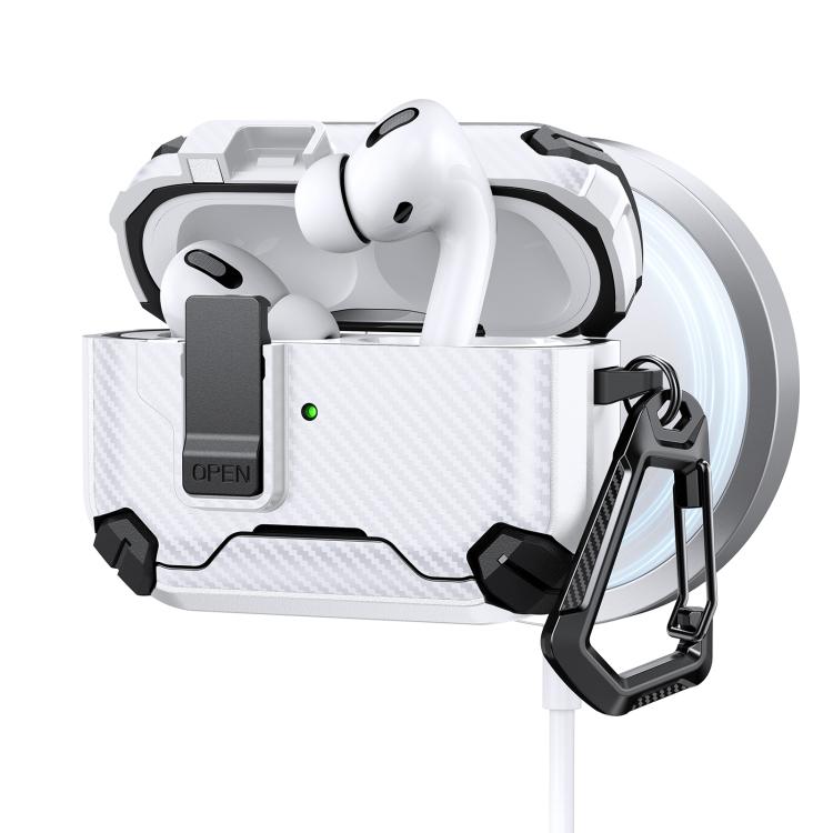 Two Color MagSafe Magnetic Holder Carbon Fiber Pattern Earphone Case