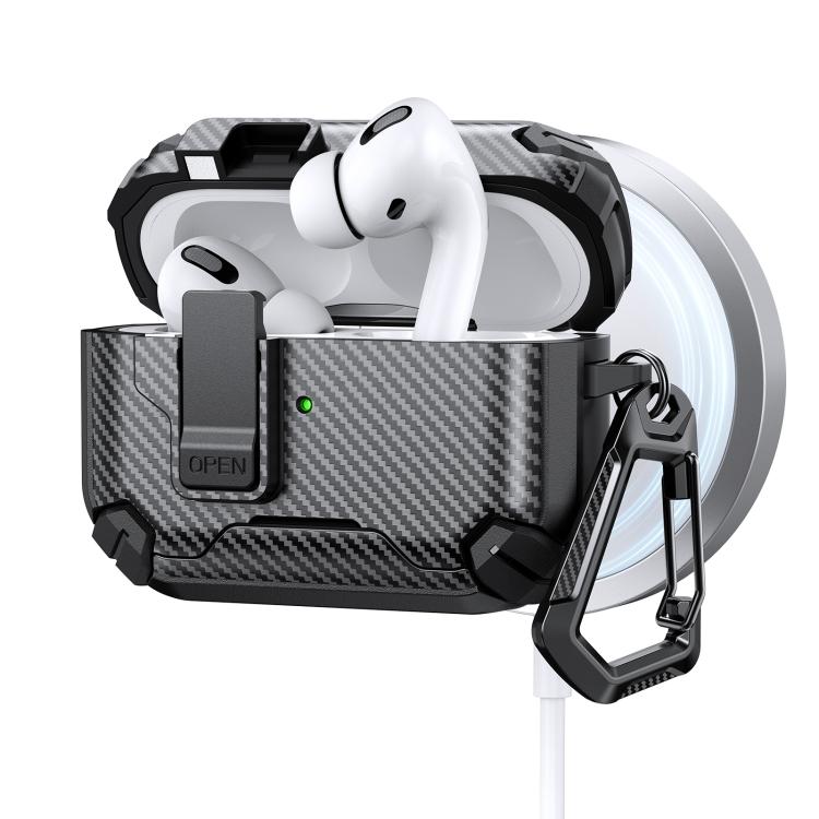 Two Color MagSafe Magnetic Holder Carbon Fiber Pattern Earphone Case, For AirPods 5 / AirPods 4, For AirPods Pro 3, For AirPods Pro 2, For AirPods Pro