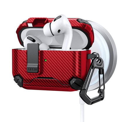 Two Color MagSafe Magnetic Holder Carbon Fiber Pattern Earphone Case, For AirPods 5 / AirPods 4, For AirPods Pro 3, For AirPods Pro 2, For AirPods Pro