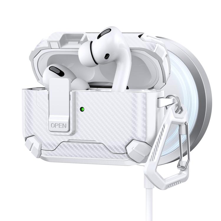 Two Color MagSafe Magnetic Holder Carbon Fiber Pattern Earphone Case