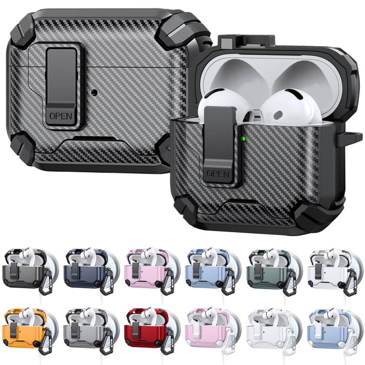 Two Color MagSafe Magnetic Holder Carbon Fiber Pattern Earphone Case
