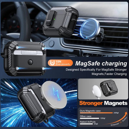 Two Color MagSafe Magnetic Holder Carbon Fiber Pattern Earphone Case