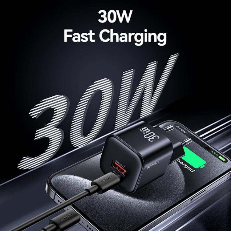 USAMS CC263 30W GaN USB-C / Type-C, USB Dual-port Mini Fast Charger, CC263