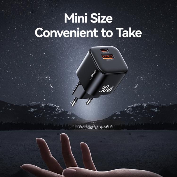 USAMS CC263 30W GaN USB-C / Type-C, USB Dual-port Mini Fast Charger, CC263