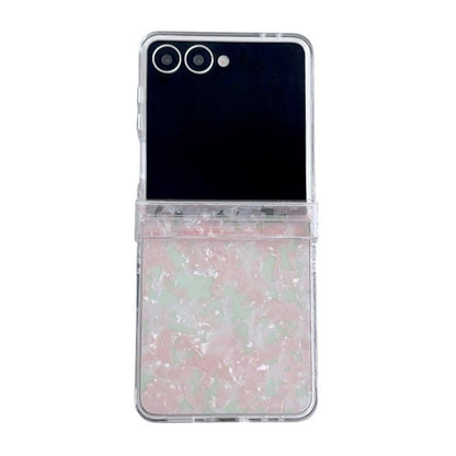 Three-piece Set Pearlescent Shell Texture Phone Case, For Galaxy Z Flip8 5G, For Samsung Galaxy Z Flip7 5G