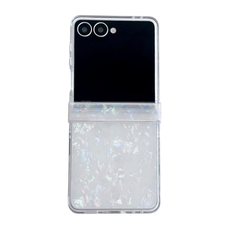 Three-piece Set Pearlescent Shell Texture Phone Case, For Galaxy Z Flip8 5G, For Samsung Galaxy Z Flip7 5G