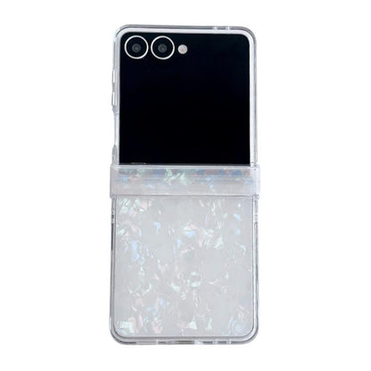 Three-piece Set Pearlescent Shell Texture Phone Case, For Galaxy Z Flip8 5G, For Samsung Galaxy Z Flip7 5G