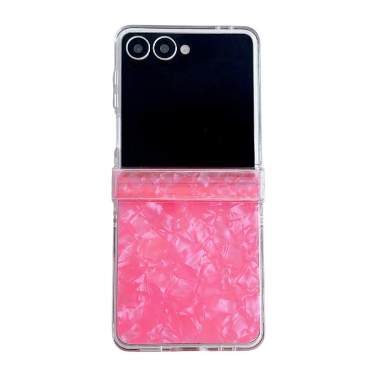 Three-piece Set Pearlescent Shell Texture Phone Case, For Galaxy Z Flip8 5G, For Samsung Galaxy Z Flip7 5G
