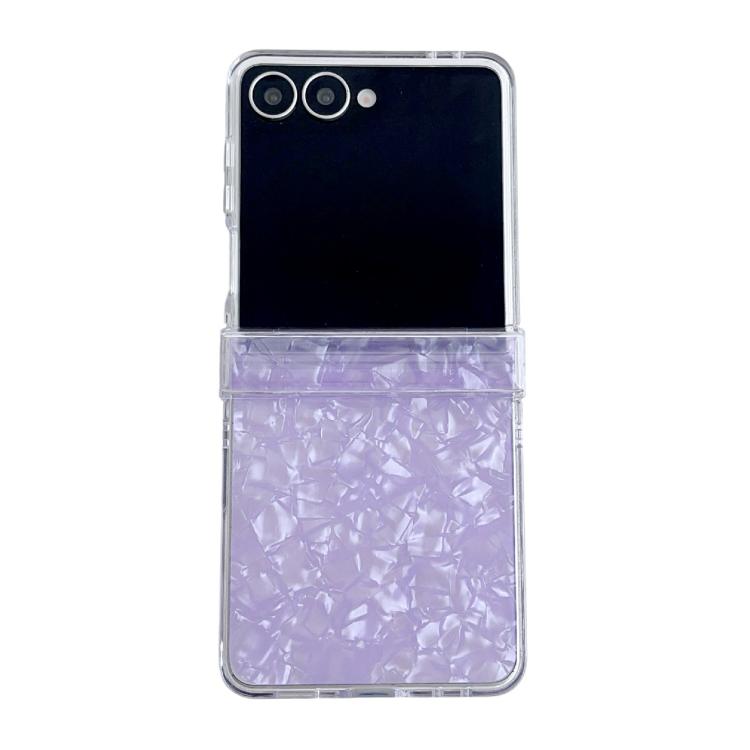 Three-piece Set Pearlescent Shell Texture Phone Case, For Galaxy Z Flip8 5G, For Samsung Galaxy Z Flip7 5G