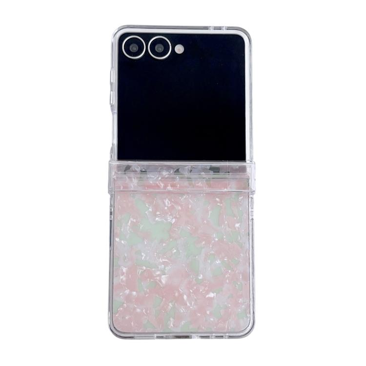 Three-piece Set Pearlescent Shell Texture Phone Case, For Galaxy Z Flip8 5G, For Samsung Galaxy Z Flip7 5G