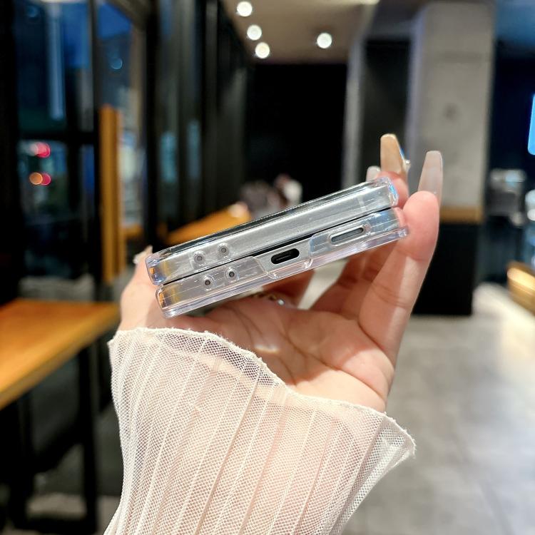 Three-piece Set Pearlescent Shell Texture Phone Case, For Galaxy Z Flip8 5G, For Samsung Galaxy Z Flip7 5G
