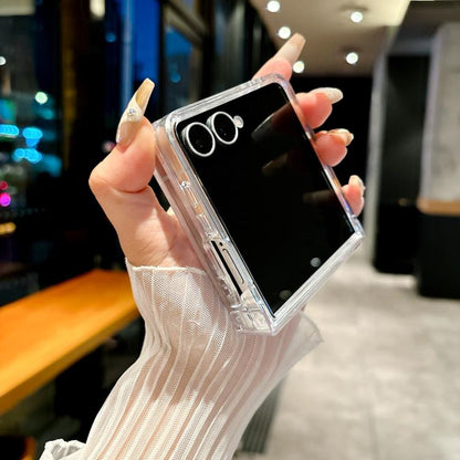 Three-piece Set Pearlescent Shell Texture Phone Case, For Galaxy Z Flip8 5G, For Samsung Galaxy Z Flip7 5G