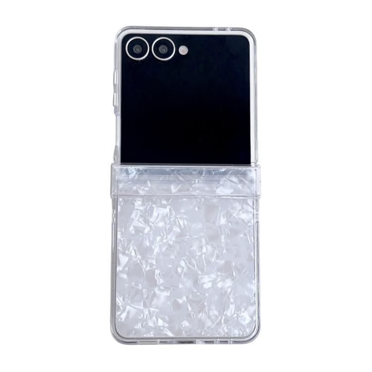 Three-piece Set Pearlescent Shell Texture Phone Case, For Galaxy Z Flip8 5G, For Samsung Galaxy Z Flip7 5G