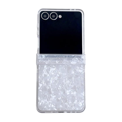 Three-piece Set Pearlescent Shell Texture Phone Case, For Galaxy Z Flip8 5G, For Samsung Galaxy Z Flip7 5G