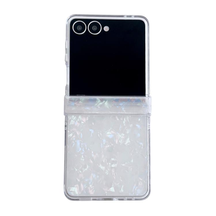Three-piece Set Pearlescent Shell Texture Phone Case, For Galaxy Z Flip8 5G, For Samsung Galaxy Z Flip7 5G