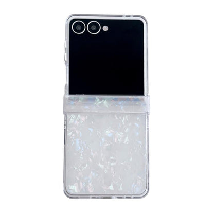 Three-piece Set Pearlescent Shell Texture Phone Case, For Galaxy Z Flip8 5G, For Samsung Galaxy Z Flip7 5G