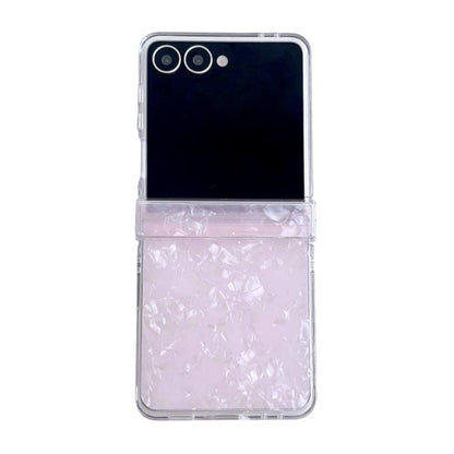 Three-piece Set Pearlescent Shell Texture Phone Case, For Galaxy Z Flip8 5G, For Samsung Galaxy Z Flip7 5G