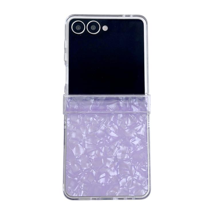 Three-piece Set Pearlescent Shell Texture Phone Case, For Galaxy Z Flip8 5G, For Samsung Galaxy Z Flip7 5G