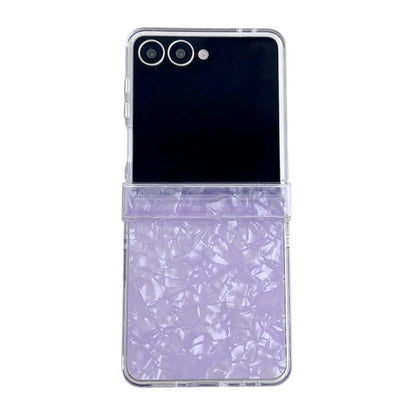 Three-piece Set Pearlescent Shell Texture Phone Case, For Galaxy Z Flip8 5G, For Samsung Galaxy Z Flip7 5G
