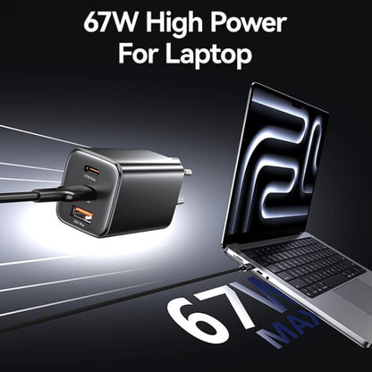 USAMS CC265 67W GaN 2 x Type-C, USB Triple-port Mini Fast Charger, CC265