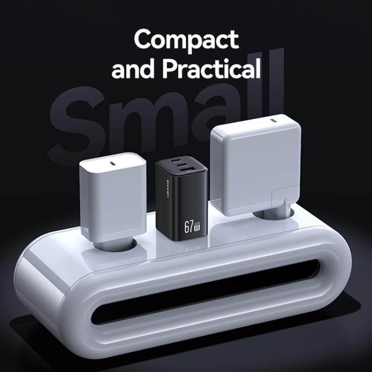 USAMS CC265 67W GaN 2 x Type-C, USB Triple-port Mini Fast Charger, CC265