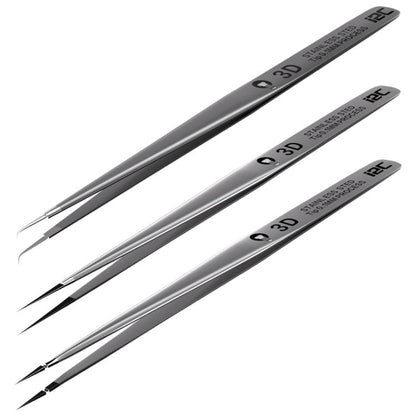 i2C NS Series Super Alloy High Precision Stainless Steel Super Hard Extra Tip Flying Wire Tweezers, NS-04 Bend Tip, NS-01 2.5 Standard, NS-03 Extra Hard Tip, NS-02 Extra Hard Type, NS-04/02/03 Set