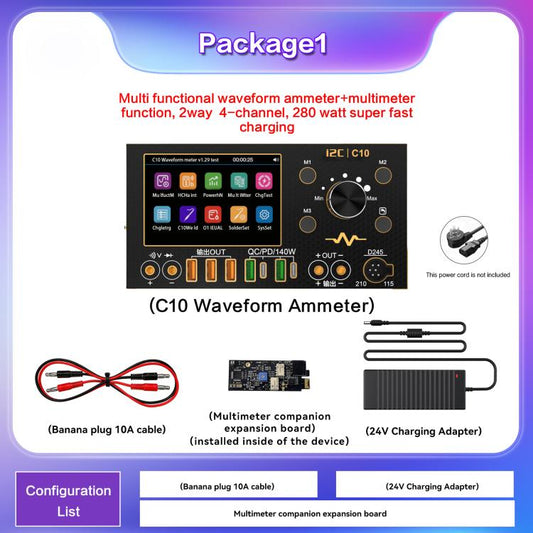 i2C C10 Ultra-high Precision Digital Waveform Ammeter with Charge Detection / Voltage Measurement, Set 1, Set 2