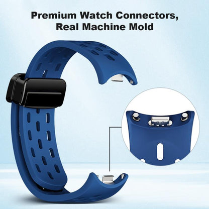 xDfind Holes Magnetic Black Buckle Silicone Watch Band, For Xiaomi Smart Band 11 / 10 / 9 / 8