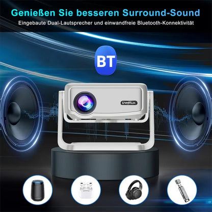 Cheerlux C6C Same Screen Version 1280x720P 180ANSI Bluetooth 5.1 Smart Projector, with Gimbal