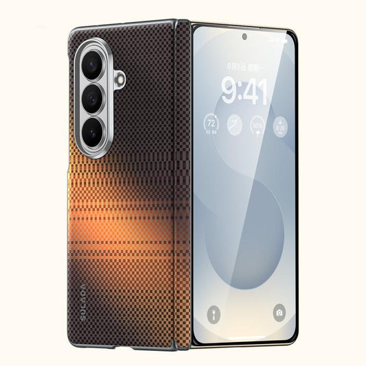 SULADA Kevlar Woven Texture Magnetic Leather Phone Case, For Galaxy Z Fold8 Ultra 5G, For Galaxy Z Fold7 5G