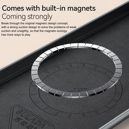 SULADA Kevlar Woven Texture Magnetic Leather Phone Case, For Galaxy Z Fold8 Ultra 5G, For Galaxy Z Fold7 5G