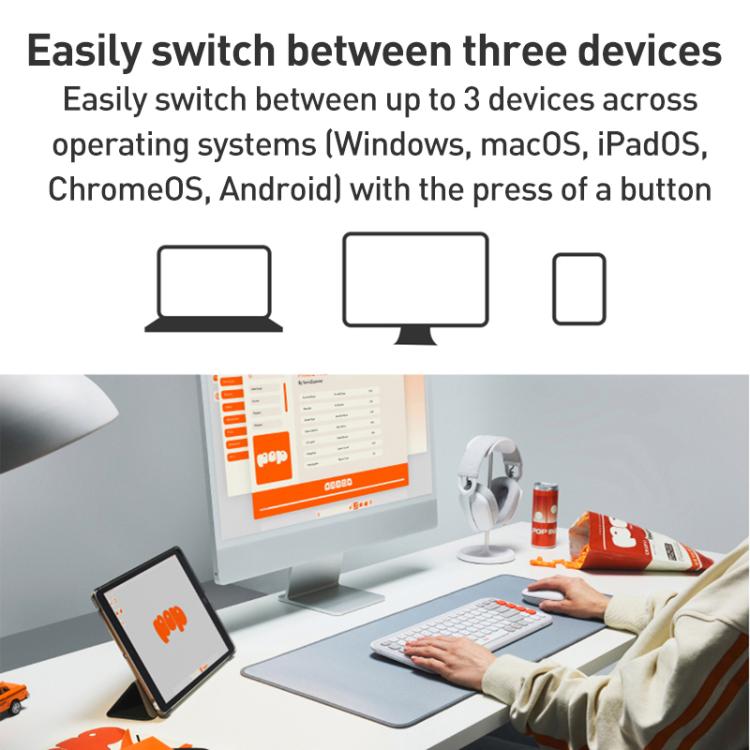 Logitech POP ICON COMBO Wireless Bluetooth Keyboard and Mouse Set