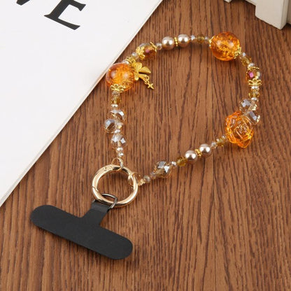 Flower Ice Bead Chain Phone Anti-lost Short Lanyard
