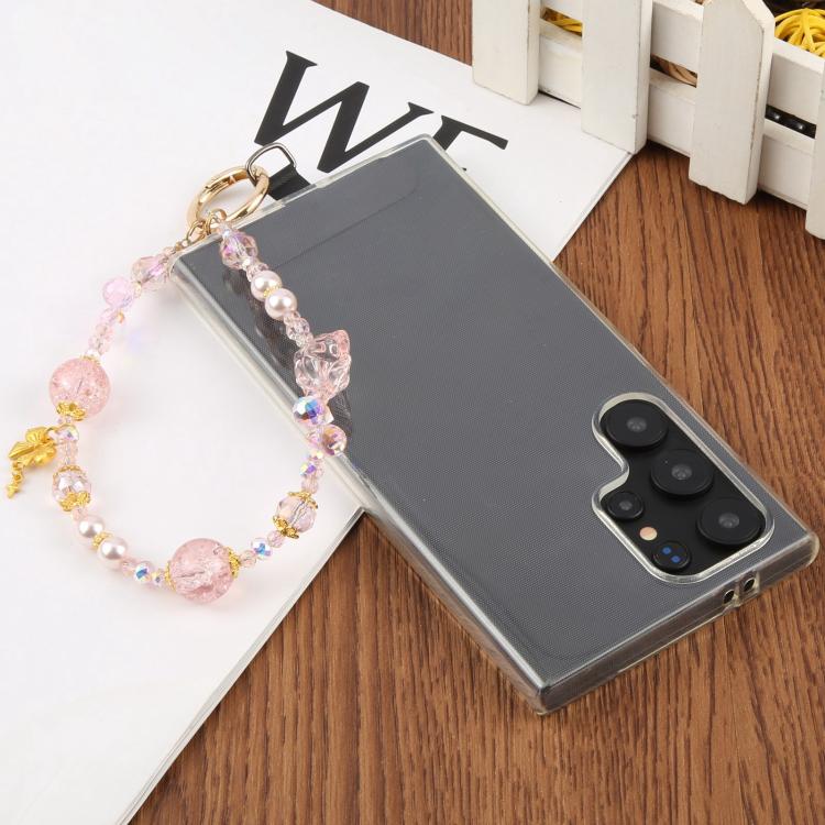 Flower Ice Bead Chain Phone Anti-lost Short Lanyard