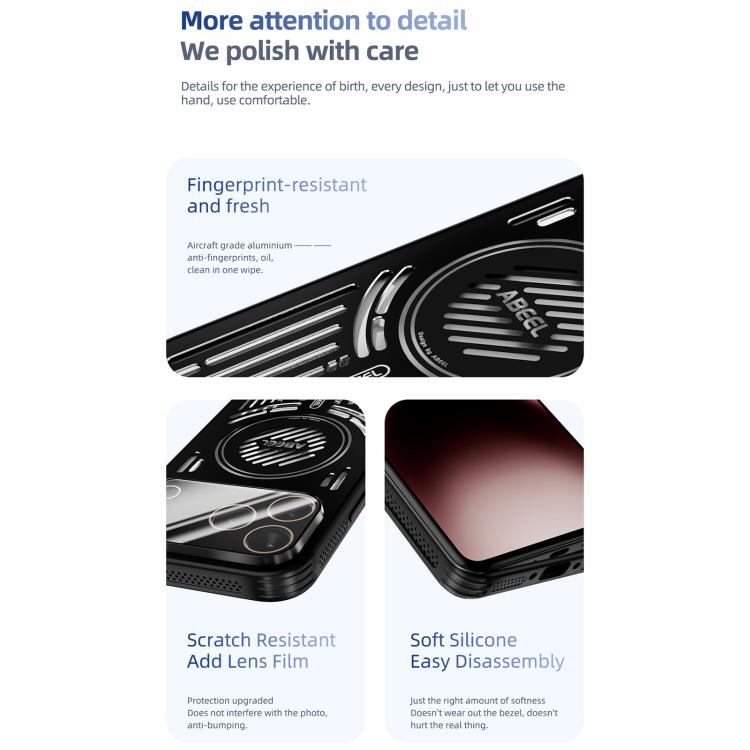 ABEEL Ice Fox Series Magsafe Heat Sink Cooling Phone Case, For iPhone 17 Pro Max, For iPhone 17 Pro, For iPhone 17, For iPhone 17 Air, For iPhone 16e, For iPhone 16 Pro Max, For iPhone 16 Pro, For iPhone 16, For iPhone 15 Pro Max, For iPhone 15 Pro����...